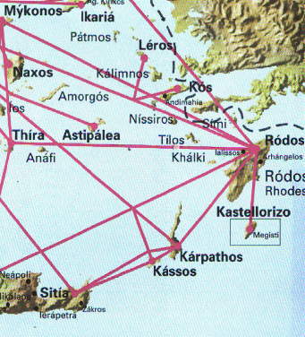 Dodecanese Chart With Airlines Info.